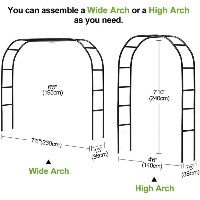Metal Pergola Arbor, Assemble Freely 2 Sizes - Image 2