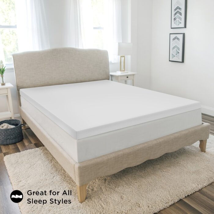 SensorPEDIC Essentials 2-Inch Memory Foam Mattress Topper - White - Image 2
