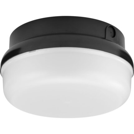 Hard Nox Collection Black 9" Round Flush Mount Light - 9.9 in x 9.9 in x 4.8 in