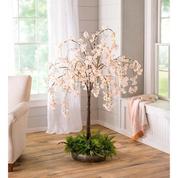 Weeping Cherry Tree 66 LED Lights, 4'