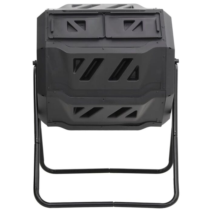 vidaXL Garden Compost Bin Black 28.7"x25.2"x37.4" 42.3 gal - 28.7" x 25.2" x 37.4" - 28.7" x 25.2" x 37.4" - Image 2