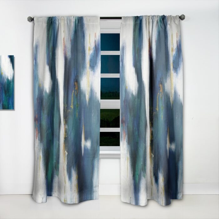 Designart 'Blue Glam Texture I' Contemporary Curtain Single Panel - Image 2