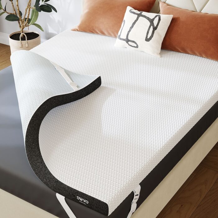 Moasis Gel-Infused Memory Foam Mattress Topper With Washable & Removable Cover - White - Image 2