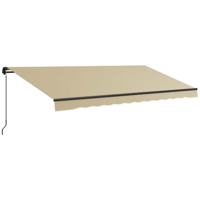 Outsunny 16' x 10' Retractable Awning, Patio Awning Sunshade Shelter with Manual Crank Handle, 280gsm UV Resistant Fabric - Image 2