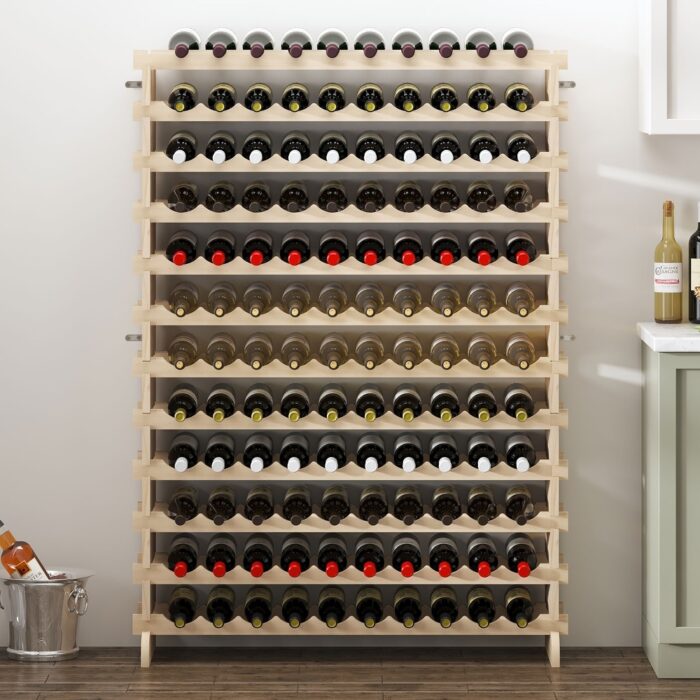 Solid Wood Large Capacity Wine Bottle Rack