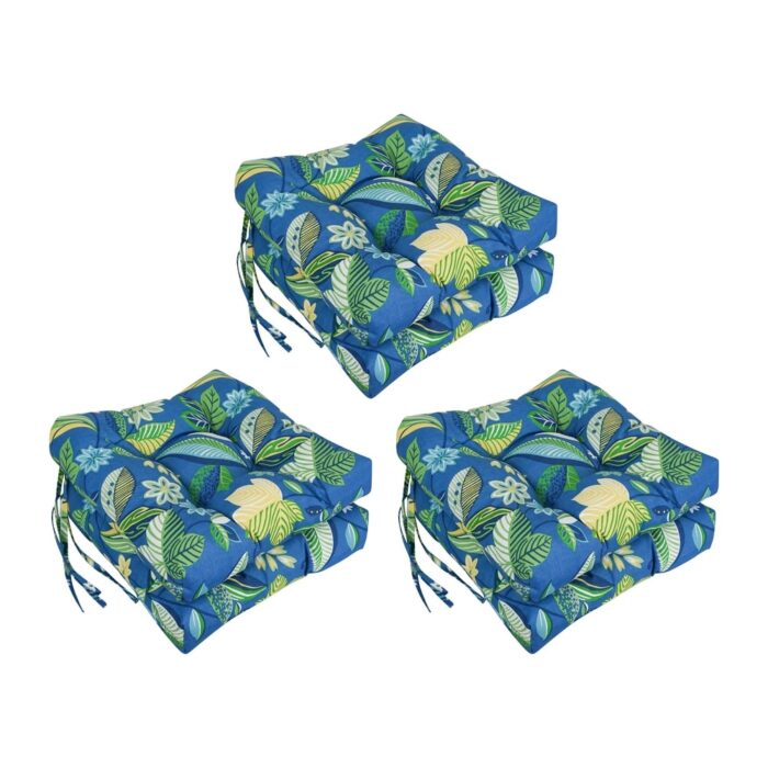 16-inch Square Tufted Indoor/Outdoor Chair Cushions (Set of 6) - Image 2
