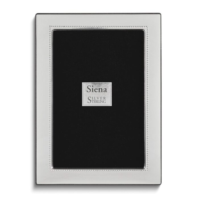 Curata Sterling Silver Tarnish Resistant Beaded Edge 8x10 Photo Frame with Finished Wood Back