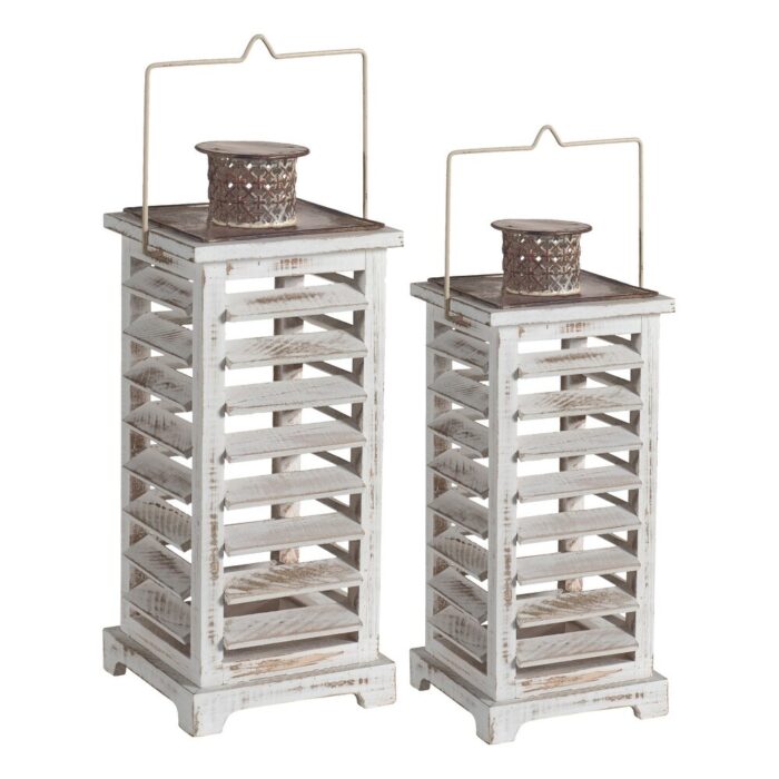 A&B Home Hesper White Hanging Garden Lanterns (Set of 2)