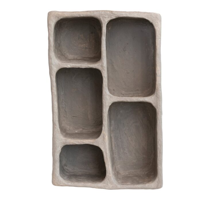 Paper Mache Wall Shelf with 5 Sections - 28.0"L x 18.0"W x 9.0"H
