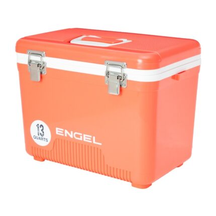 Engel 13 Quart Compact Durable Ultimate Leak Proof Outdoor Dry Box Cooler, Coral