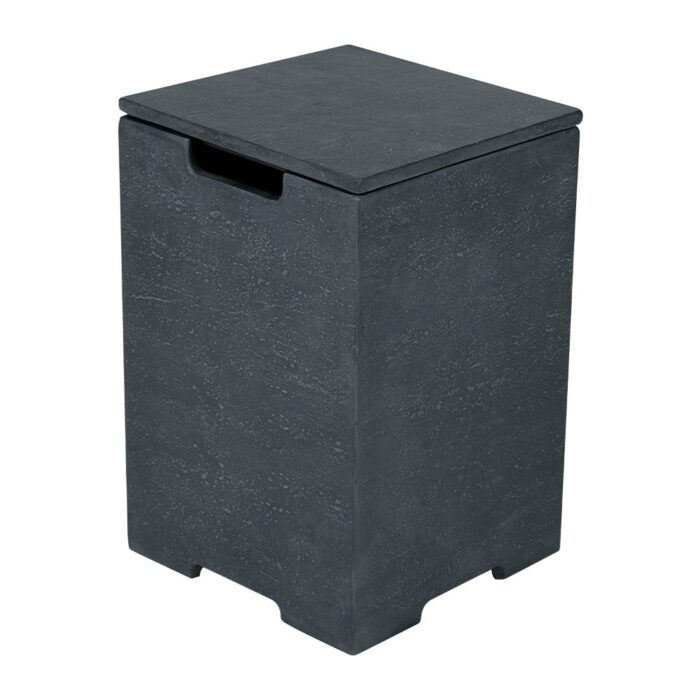 Elementi Plus Square Propane Tank Cover Hideaway Storage Box with Removable Top - Dark Grey, 15.7 x 15.7 Inches
