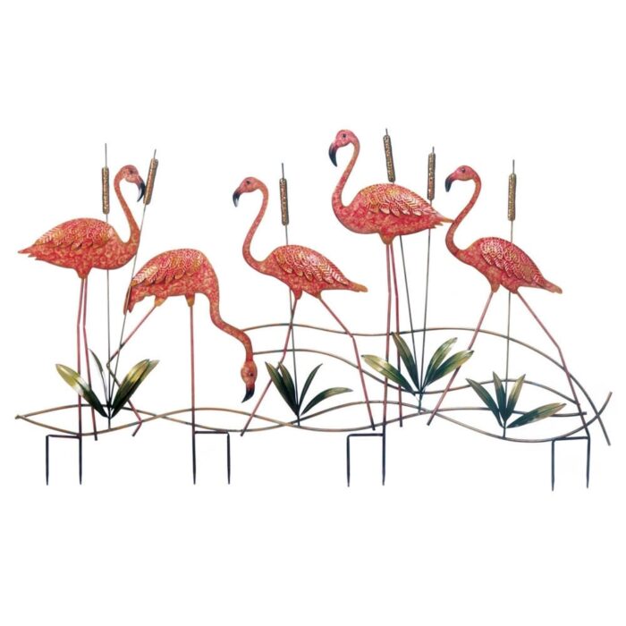 Flamingo Outdoor Garden Stake - 47.5" - Pink and Green