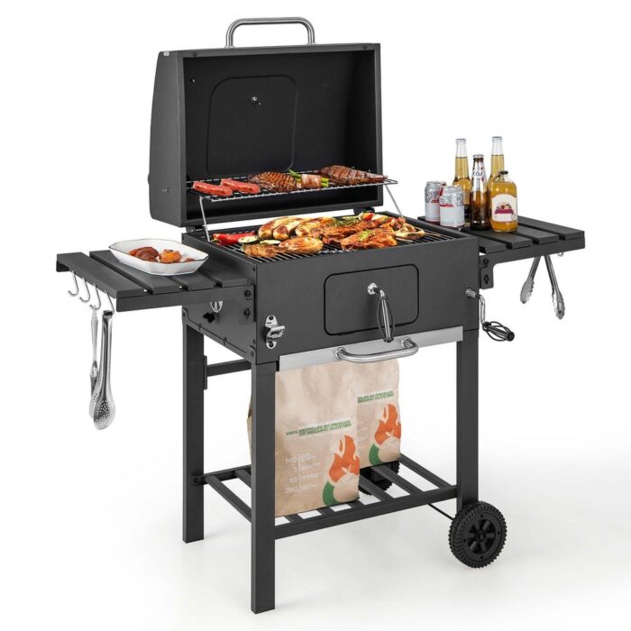 Costway Outdoor Charcoal Grill 391 sq.in. Cooking Area 2 Foldable Side - See Details