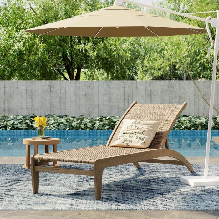 Benfield Outdoor Acacia Wood and Flat Wicker Chaise Lounge by Christopher Knight Home
