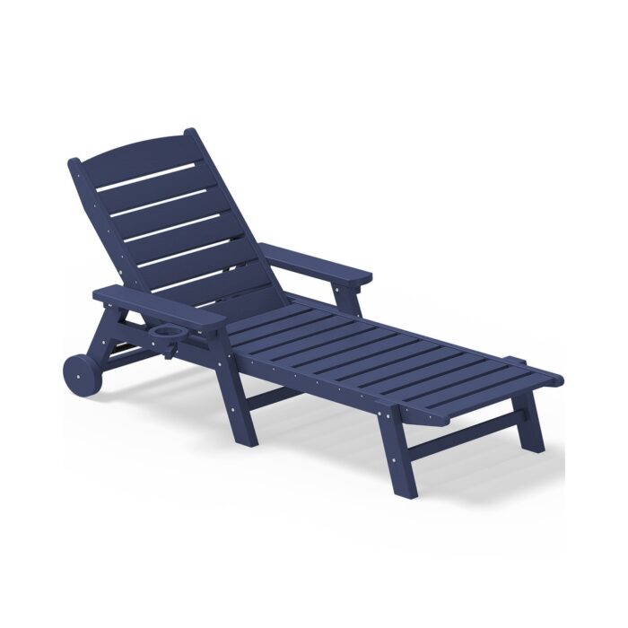 Patio Plastic Lounge Chair Frame Stationary Chaise Lounge Chair