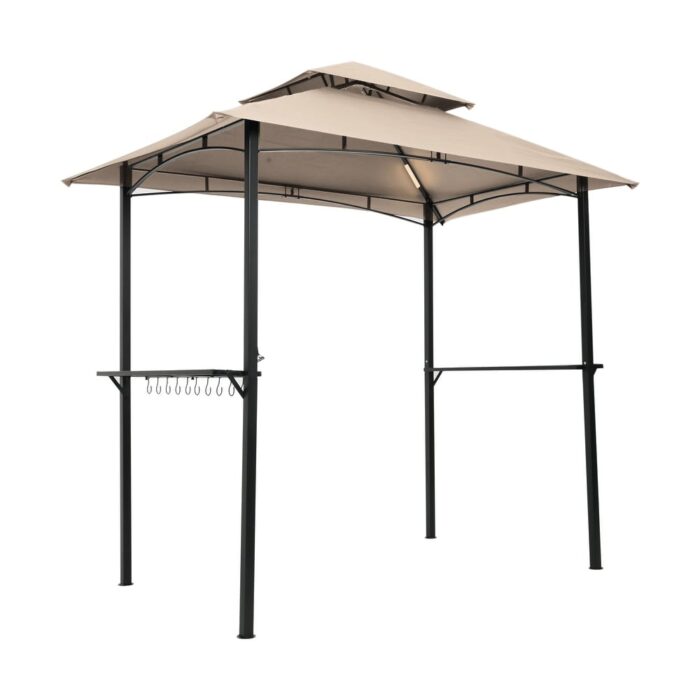 Outdoor Grill Gazebo 8 x 5 Ft, Shelter Tent, Double Tier Soft Top Canopy and Steel Frame with hook and Bar Counters - Image 2
