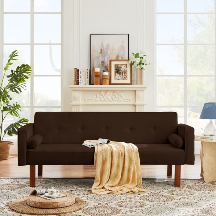 Futon Sofa Bed Convertible Sofa Bed Modern Living Room Linen Sofa Bed