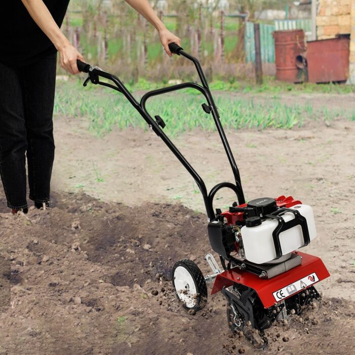 Mini Tiller Cultivator 52CC Petrol Engine Powerful Machine - 11.61*15.75*47.2inch - Image 2
