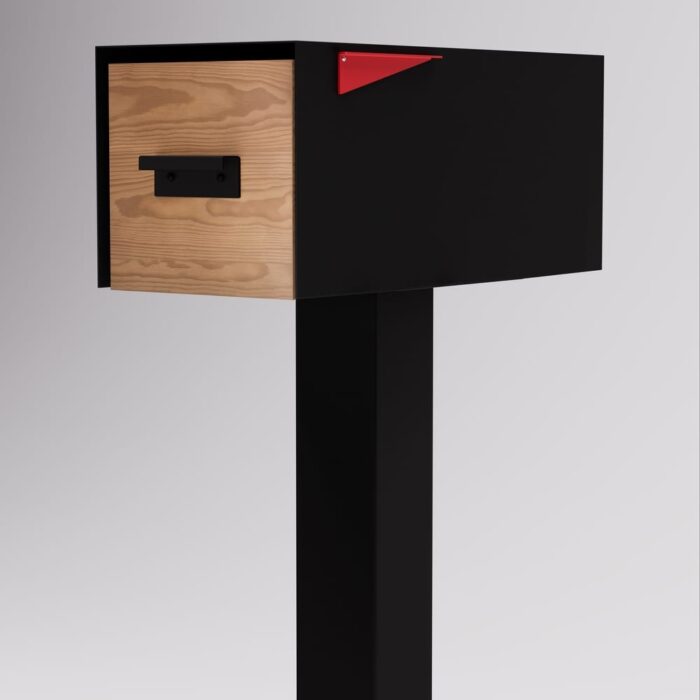 Malone Post-Mounted Mailbox with Wood-Styled Door - Image 2