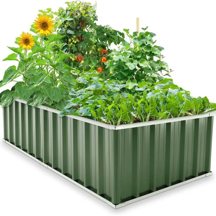 Heightened Galvanized Steel Metal Planter Box Outdoor, Large Raised Bed Kit