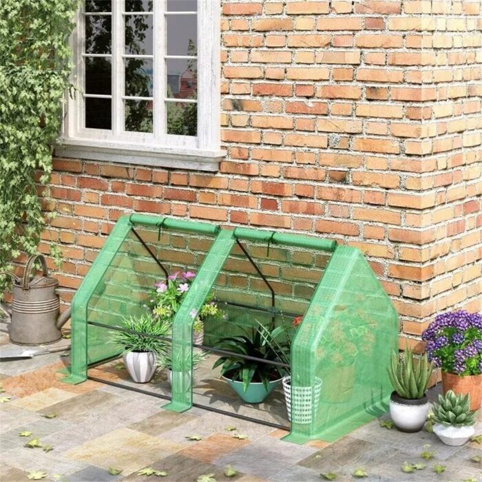Portable Tunnel Greenhouse with Large Zipper Doors & Water/UV PE Cover - 6' x 3' x 3' - Image 2