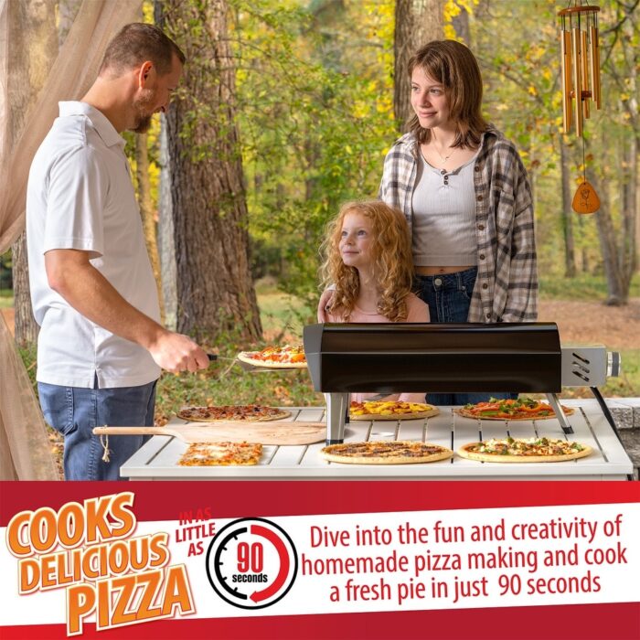 Deco Chef Outdoor Gas Portable Pizza Oven, Self-Rotating Baking Stone - Image 2