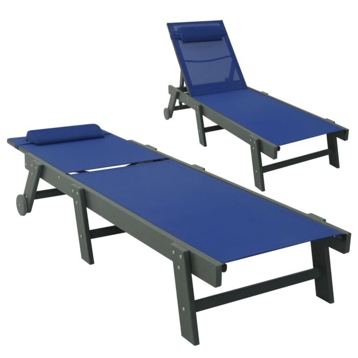 VEIKOUS Adjustable Chaise Lounge Chair for Outdoor with Pillow - Image 2