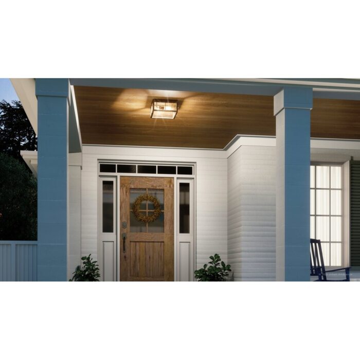 Luxury Ultilitarian Outdoor Ceiling Light, 5.75"H x 12.25"W, with Tudor Style, Urban Bronze, by Urban Ambiance - Image 2