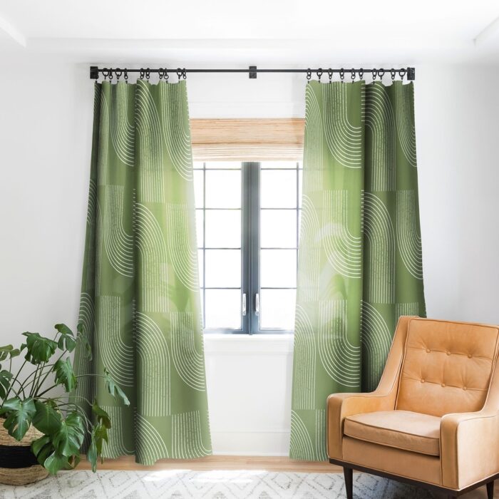 Sheila Wenzel-Ganny Sage Green Minimalist Blackout Window Curtain