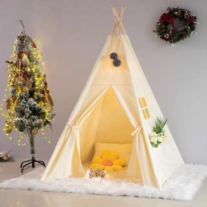 Foldable Kids Playhouse with Hairball Pendant & Carry Bag - Image 2