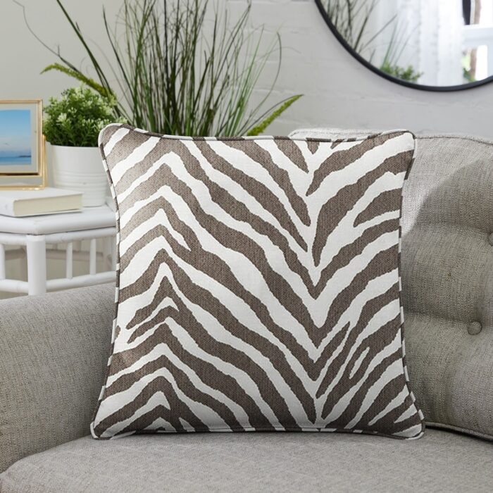 Sunbrella Grey Zebra Indoor/Outdoor Pillows, Set of 2, Corded - Image 2