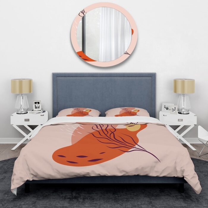 Designart 'Abstract Spring Leaf In Warm Colors' Modern Duvet Cover Comforter Set - Image 2