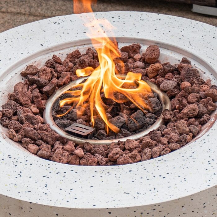 COSIEST 2-Piece Outdoor Round Firepit with Tank Cover Table - 28" W x 28" L x 12" H - Image 2