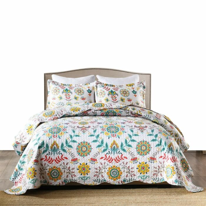 3pcs Lightweight Quilt Bedspread Set Bedding Coverlet Oversize King