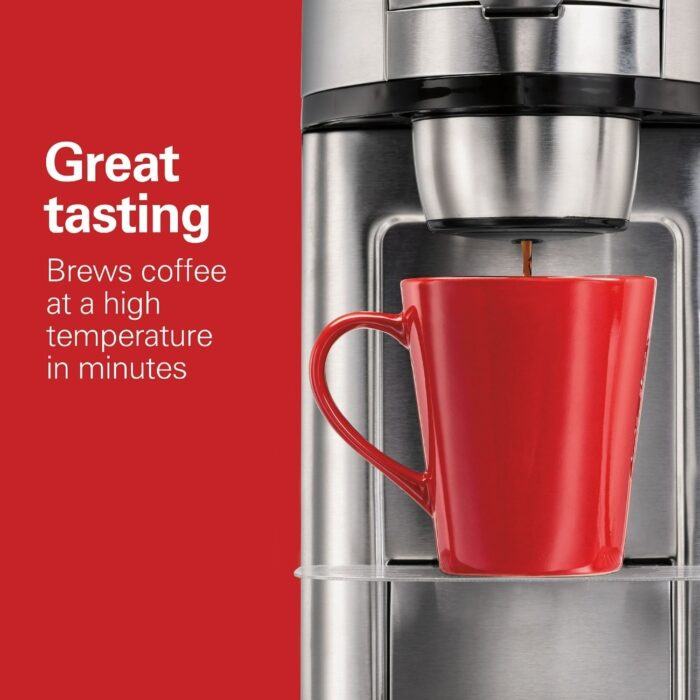 Scoop Single-Serve Coffee Maker, 14 oz., Stainless Steel,