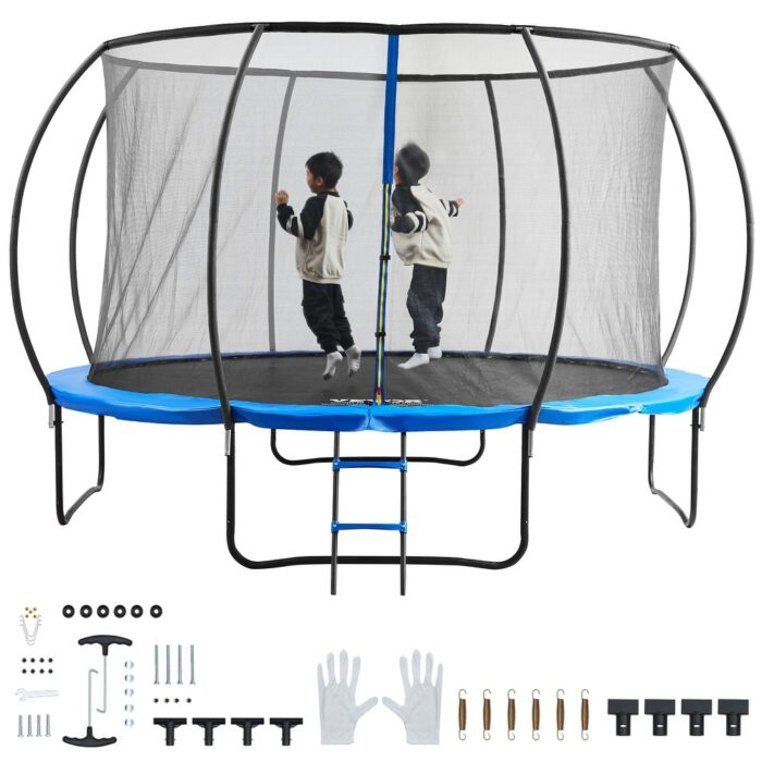 VEVOR 14FT Trampoline,Trampoline with Enclosure Net,Outdoor Recreational Trampolines for Kids Adults - Image 2