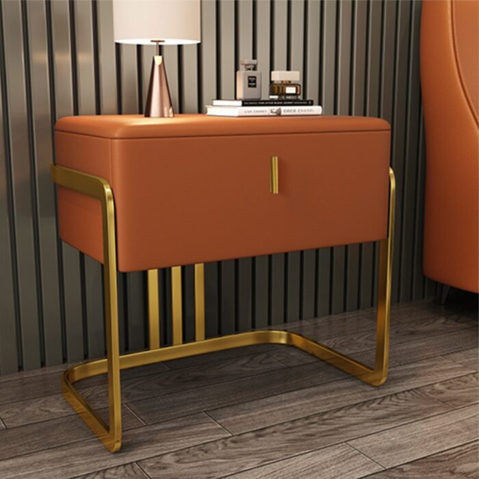 Faux Leather 1-drawer Nightstand - Image 2