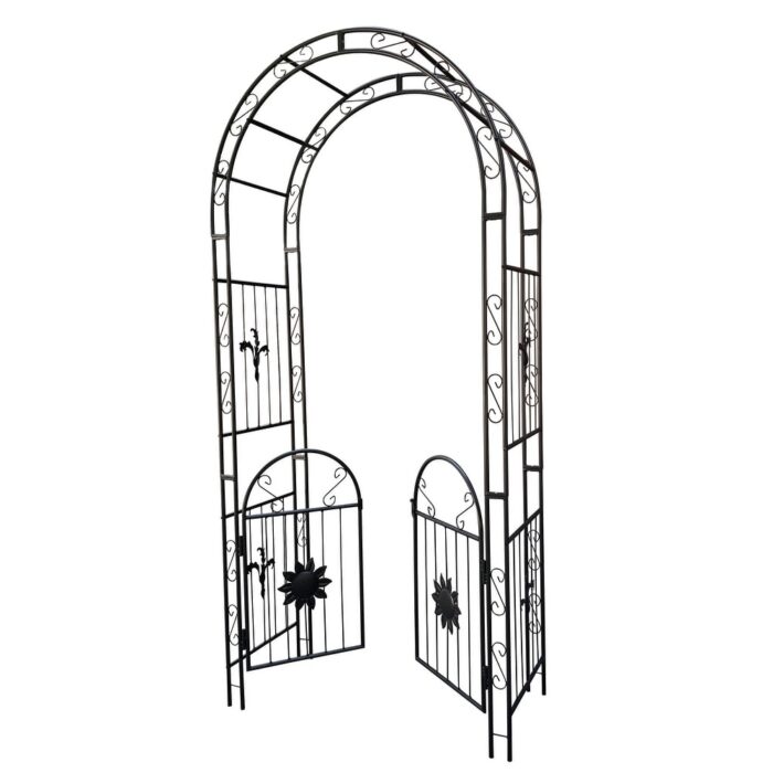 Metal Garden Arch with doors Garden Arbor - Image 2