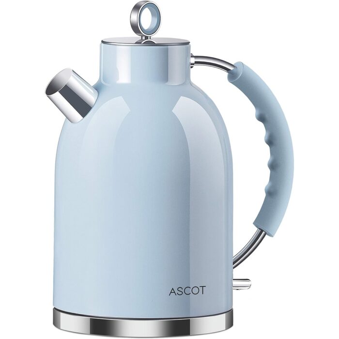 Stainless Steel Electric Tea Kettle 1.6L 1500W Retro Tea Heater & Hot Water Boiler