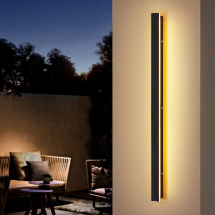 1-Light Modern Linear Strip Acrylic 3000K IP65 Integrated LED Warm Light Waterproof Outdoor Wall Light - Image 2