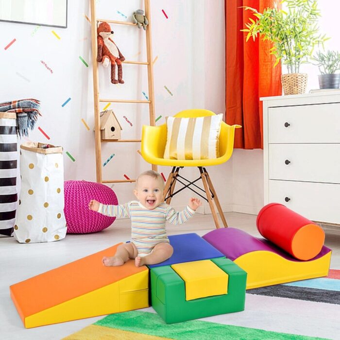 6-in-1 Colorful Soft Climb and Crawl Foam Playset for Kids