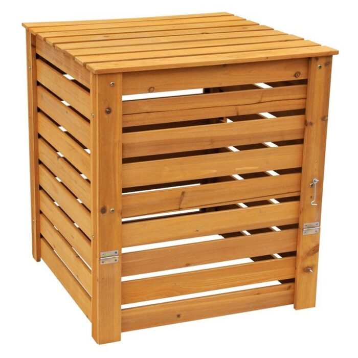Solid Wood 90-Gallon Compost Bin with Removable Top and Hinged Side Panel - 27L x 27W x 30H in.