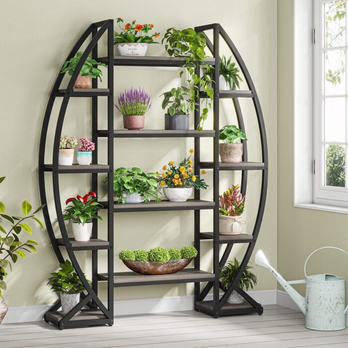 Creative Half-Moon Shaped Plant Stand Indoor