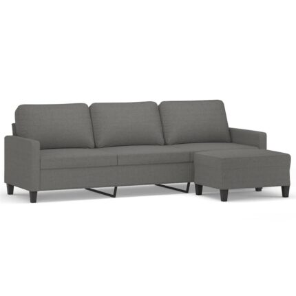 vidaXL Sofa Chair with Footstool Accent Upholstered Living Room Chair Fabric - Image 2