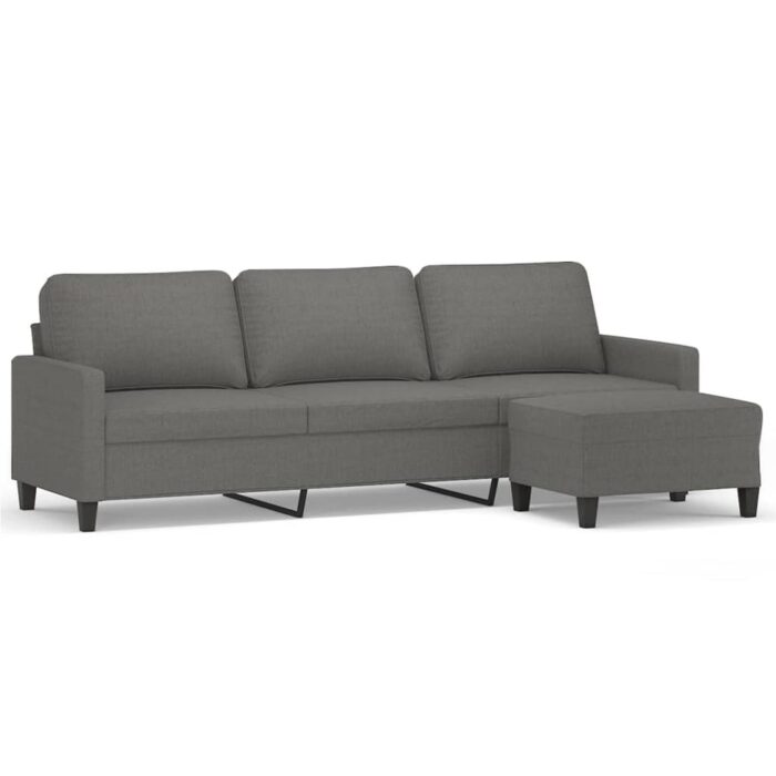 vidaXL Sofa Chair with Footstool Accent Upholstered Living Room Chair Fabric - Image 2