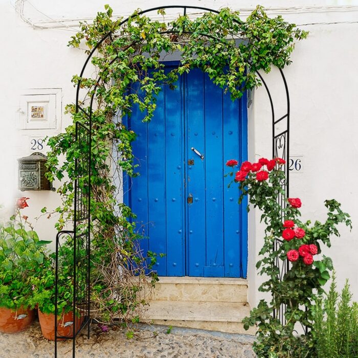 Metal Garden Arch W55'' x H94.5'' Garden Arbor Trellis Climbing Plants Support