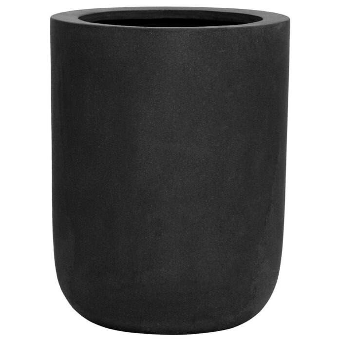 Pottery Pots Dice Large Fiberstone Indoor Outdoor Modern Round Tall Planter, 17.3 Inch Tall