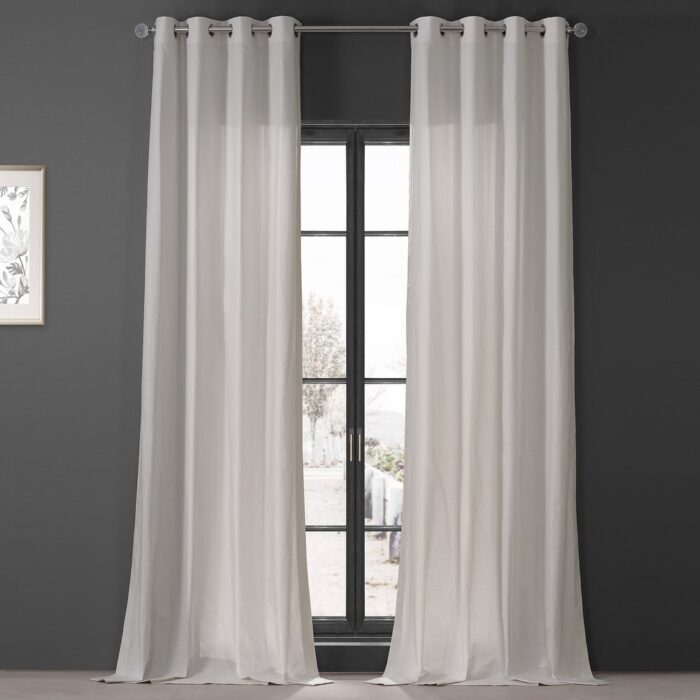 Exclusive Fabrics Dune Textured Solid Cotton Grommet Curtain Pair (2 Panels) - Image 2