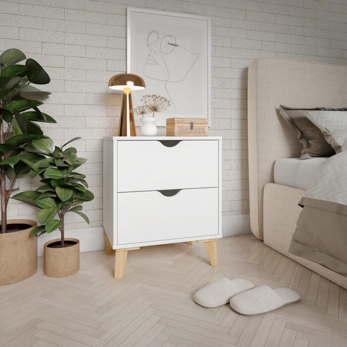 Mid Century Modern 2-Drawer Nightstand