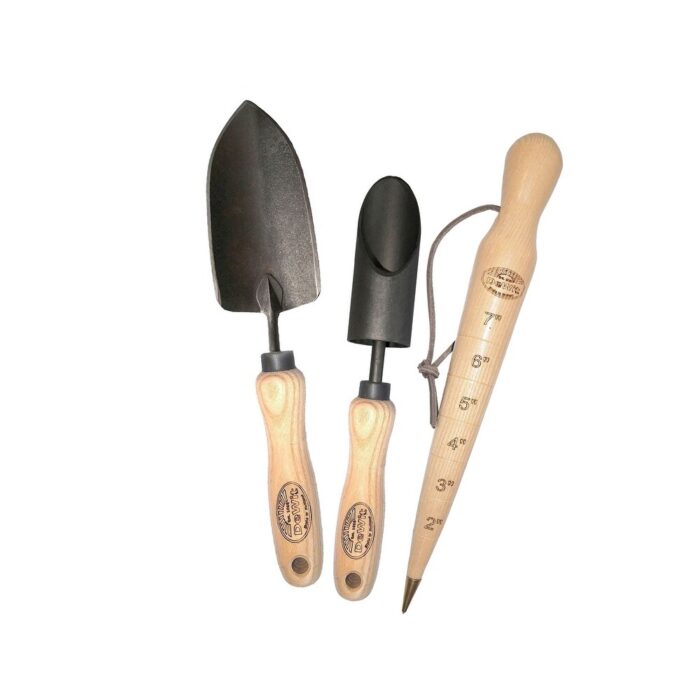 DeWit Tool Gift Set - 3 Piece Bulb Planting - Amaryllis Bulb Planter, Wooden Dibber and Small Forged Trowel, - Image 2